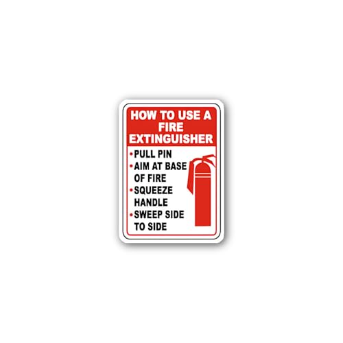2 (Pieces) 3" and 5" Fire Extinguisher Safety Sign Sticker, Waterproof Vinyl Decals for Many Purpose
