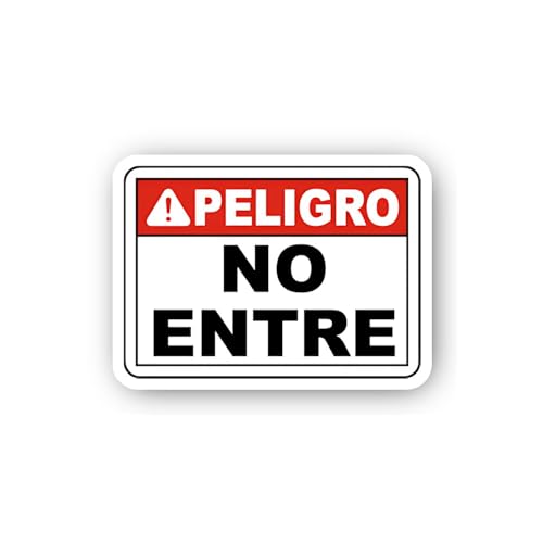2 (Pieces) 3" and 5" Peligro No Entre Danger Spanish Only Sticker, Waterproof Vinyl Decals for Many