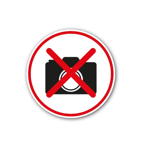 2 (Pieces) 3" and 5" no Photography Sign Sticker, Waterproof Vinyl Decals for Many Purpose Like Cars