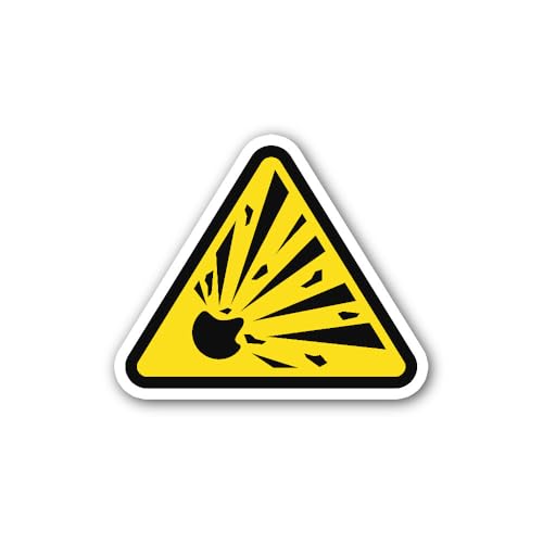 2 (Pieces) 3" and 5" Explosive Material Caution Warning Sticker, Waterproof Vinyl Decals for Many Pu