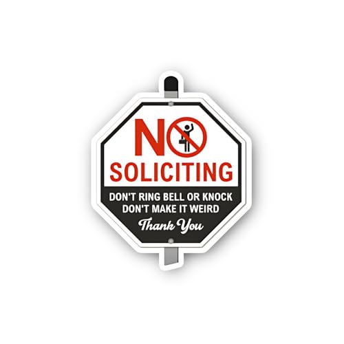 2 (Pieces) 3" and 5" Funny No Soliciting Knock or Ring Bell Sticker, Waterproof Vinyl Decals for Man