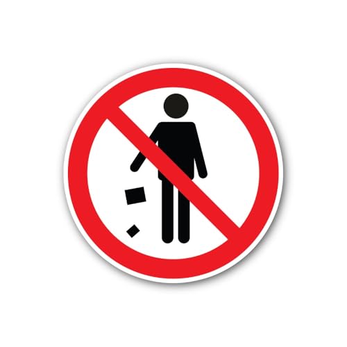 2 (Pieces) 3" and 5" Do Not Litter Sign Sticker, Waterproof Vinyl Decals for Many Purpose Like Cars,