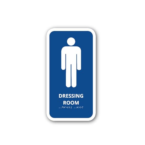2 (Pieces) 3" and 5" Men's Dressing Room Sign Sticker, Waterproof Vinyl Decals for Many Purpose Like