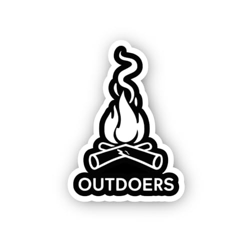 2 (Pieces) 3" and 5" Roaring Campfire Smoke Sticker, Waterproof Vinyl Decals for Many Purpose Like C