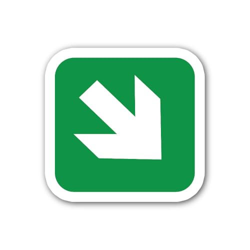 2 (Pieces) 3" and 5" Emergency exit Arrow Sticker, Waterproof Vinyl Decals for Many Purpose Like Car