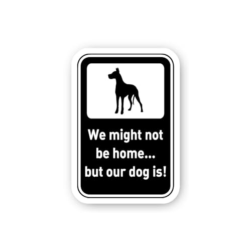 2 (Pieces) 3" and 5" Dog Home When We're Not Sticker, Waterproof Vinyl Decals for Many Purpose Like