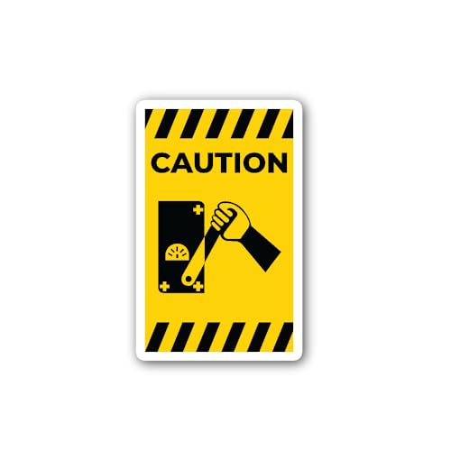 2 (Pieces) 3" and 5" Do not Touch Men Working Symbol Sign Sticker, Waterproof Vinyl Decals for Many