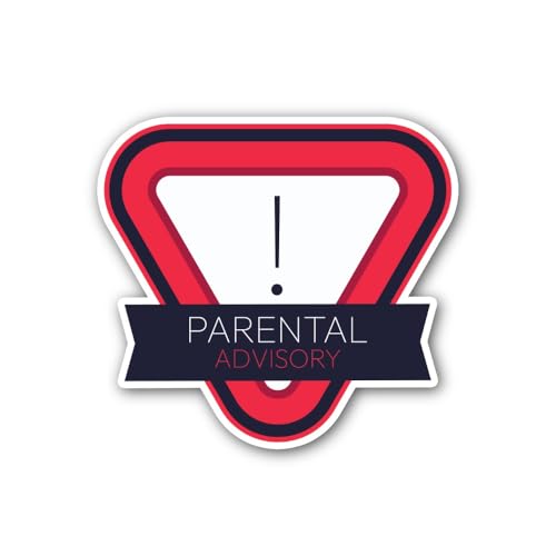 2 (Pieces) 3" and 5" Parental Advisory Sticker, Waterproof Vinyl Decals for Many Purpose Like Cars,