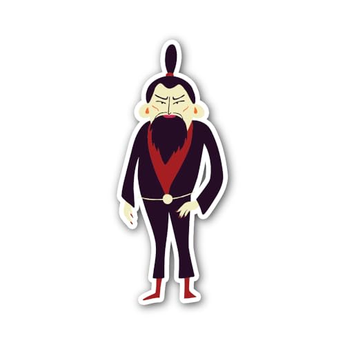 2 (Pieces) 3" and 5" Cute Asian Male Character Sticker, Waterproof Vinyl Decals for Many Purpose Lik
