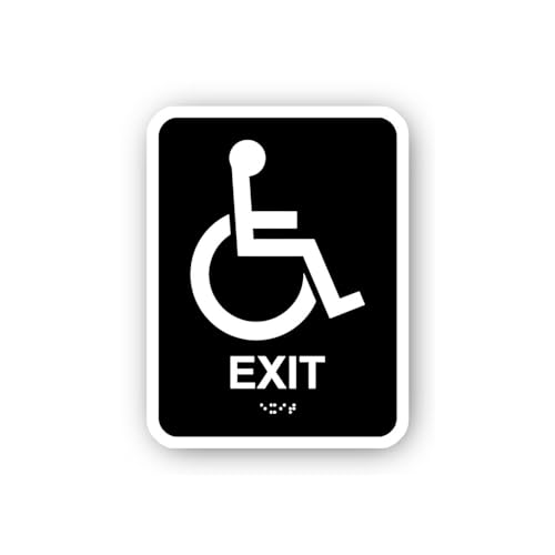 2 (Pieces) 3" and 5" Accessible Exit Sticker, Waterproof Vinyl Decals for Many Purpose Like Cars, Tr