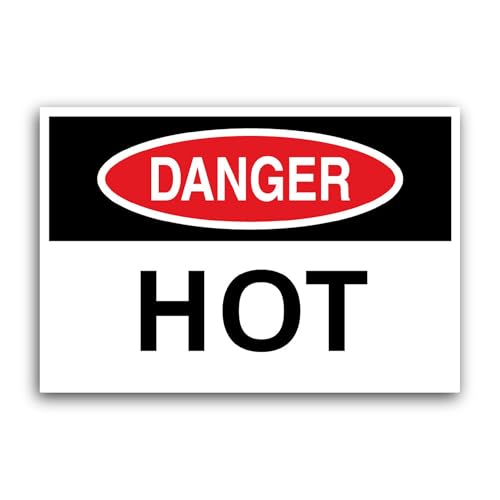 2 (Pieces) 3" and 5" Danger Hot Sticker, Waterproof Vinyl Decals for Many Purpose Like Cars, Trucks,