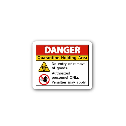 2 (Pieces) 3" and 5" Danger Quarantine Holding Area Sticker, Waterproof Vinyl Decals for Many Purpos