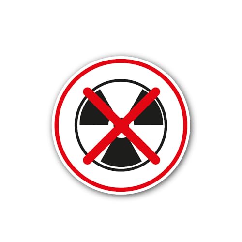 2 (Pieces) 3" and 5" Radioactive Source is not Present Sign Sticker, Waterproof Vinyl Decals for Man