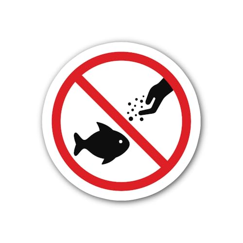 2 (Pieces) 3" and 5" Do not Feed The Fish Sign Sticker, Waterproof Vinyl Decals for Many Purpose Lik