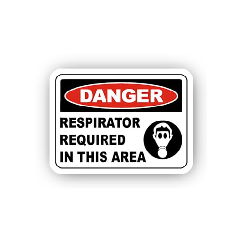 2 (Pieces) 3" and 5" Danger Respirator Required Graphic Sticker, Waterproof Vinyl Decals for Many Pu