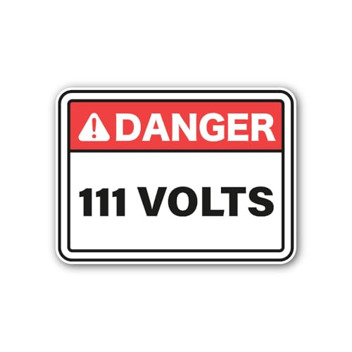 2 (Pieces) 3" and 5" Danger 111 Volts Sticker, Waterproof Vinyl Decals for Many Purpose Like Cars, T