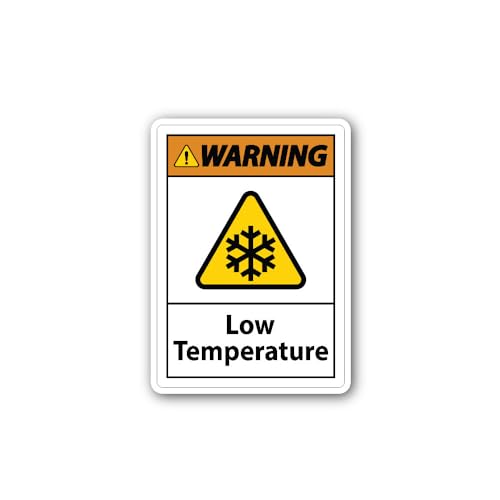 2 (Pieces) 3" and 5" Warning Low temperatures Sticker, Waterproof Vinyl Decals for Many Purpose Like