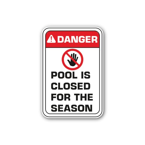 2 (Pieces) 3" and 5" Pool is Closed for The Season Text Sign Sticker, Waterproof Vinyl Decals for Ma