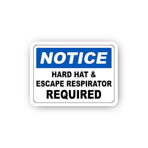 2 (Pieces) 3" and 5" Hard Hat and Escape Respirator Rule Sticker, Waterproof Vinyl Decals for Many P