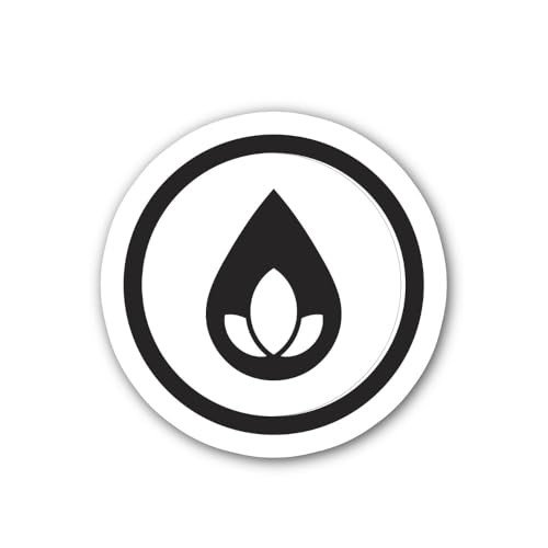 2 (Pieces) 3" and 5" Water Drop and Leaf icon Sticker, Waterproof Vinyl Decals for Many Purpose Like