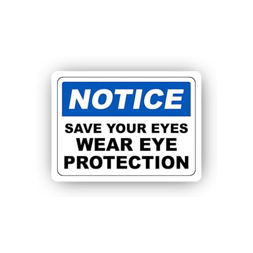 2 (Pieces) 3" and 5" General Eye Protection Notice Sticker, Waterproof Vinyl Decals for Many Purpose