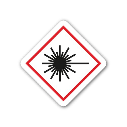 2 (Pieces) 3" and 5" Laser Radiation Symbol Sticker, Waterproof Vinyl Decals for Many Purpose Like C