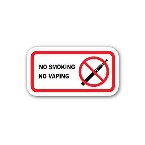 2 (Pieces) 3" and 5" Vaping and Smoking Restriction Signage Sticker, Waterproof Vinyl Decals for Man