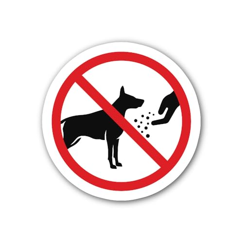 2 (Pieces) 3" and 5" Do not Feed The Dog Sign Sticker, Waterproof Vinyl Decals for Many Purpose Like