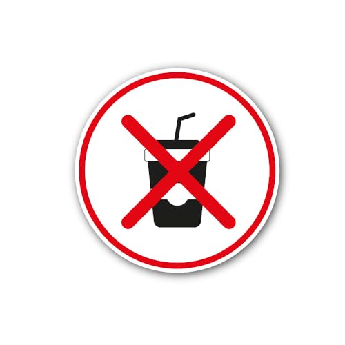 2 (Pieces) 3" and 5" No Beverage Sign Sticker, Waterproof Vinyl Decals for Many Purpose Like Cars, T