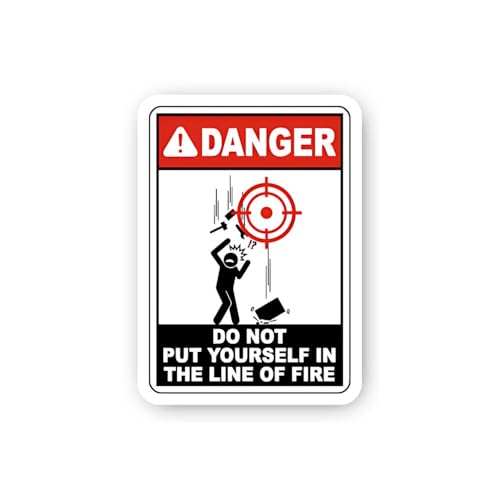 2 (Pieces) 3" and 5" Danger: Avoid Being Hit by Falling Objects Sticker, Waterproof Vinyl Decals for