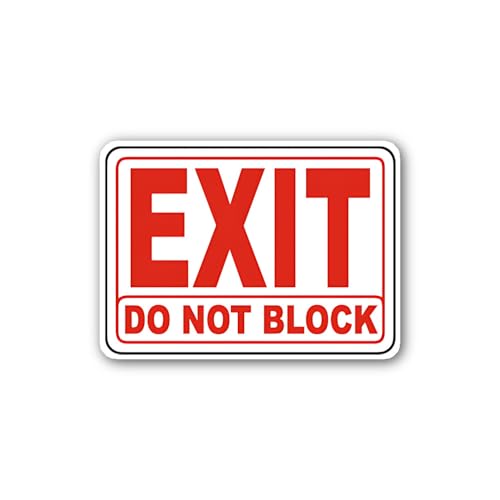 2 (Pieces) 3" and 5" Emergency Egress Keep Clear Signage Sticker, Waterproof Vinyl Decals for Many P
