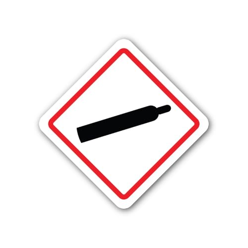 2 (Pieces) 3" and 5" Warning Sign Gas Cylinder Sticker, Waterproof Vinyl Decals for Many Purpose Lik