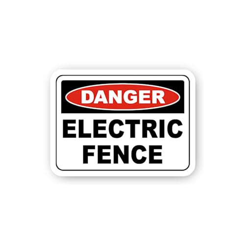 2 (Pieces) 3" and 5" Danger Electric Fence Sticker, Waterproof Vinyl Decals for Many Purpose Like Ca