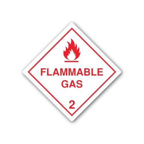 2 (Pieces) 3" and 5" Flammable Gas Class 2 Hazard Sticker, Waterproof Vinyl Decals for Many Purpose