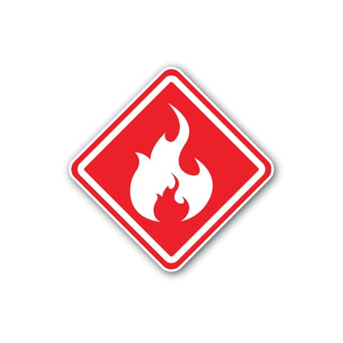 2 (Pieces) 3" and 5" fire Hazard Warning Sign Sticker, Waterproof Vinyl Decals for Many Purpose Like