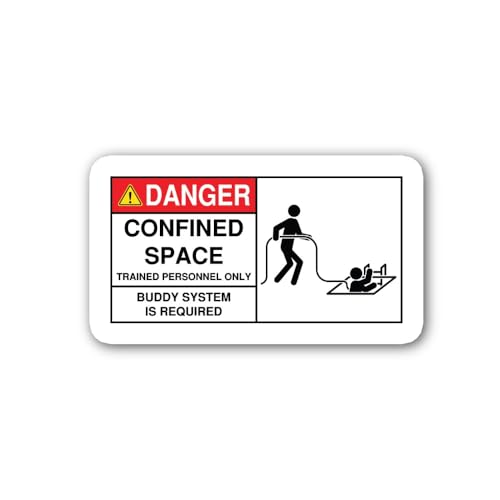 2 (Pieces) 3" and 5" ANSI Danger Sign Sticker, Waterproof Vinyl Decals for Many Purpose Like Cars, T