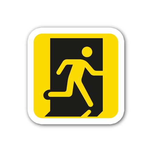 2 (Pieces) 3" and 5" Exit Safety Sign Sticker, Waterproof Vinyl Decals for Many Purpose Like Cars, T