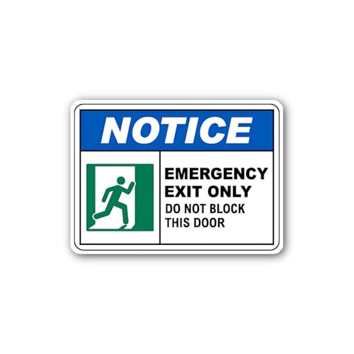 2 (Pieces) 3" and 5" Fire Exit Safety Sign Sticker, Waterproof Vinyl Decals for Many Purpose Like Ca