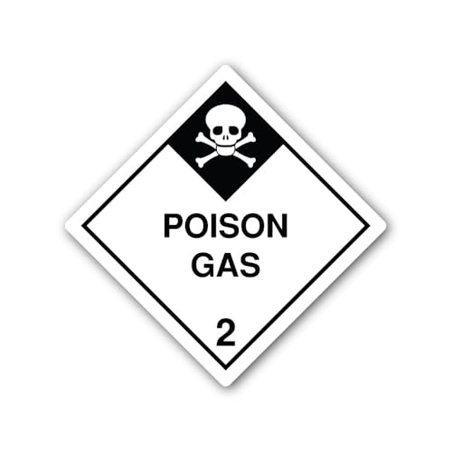 2 (Pieces) 3" and 5" Poison Gas 2 Hazard Sign Sticker, Waterproof Vinyl Decals for Many Purpose Like