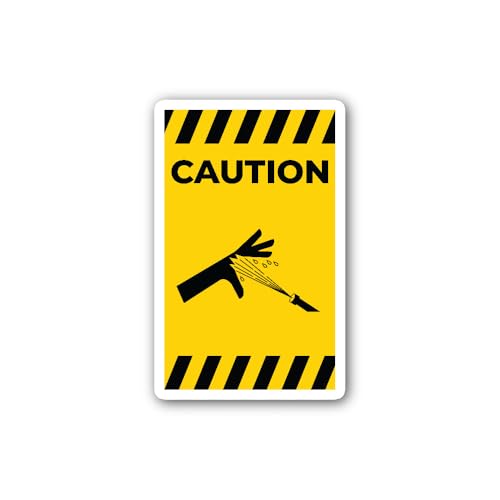 2 (Pieces) 3" and 5" Skin Puncture pressurized Water Jet Symbol Sign Sticker, Waterproof Vinyl Decal