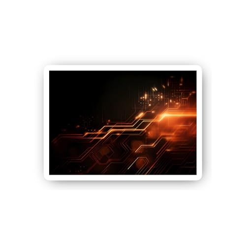 2 (Pieces) 3" and 5" Technology Background Sticker, Waterproof Vinyl Decals for Many Purpose Like Ca