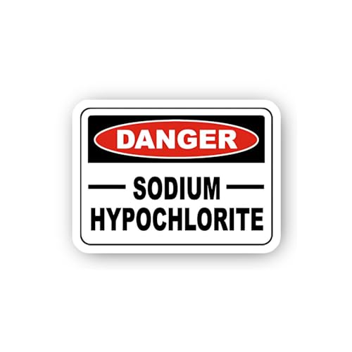 2 (Pieces) 3" and 5" Sodium Hypochlorite Alert Sticker, Waterproof Vinyl Decals for Many Purpose Lik