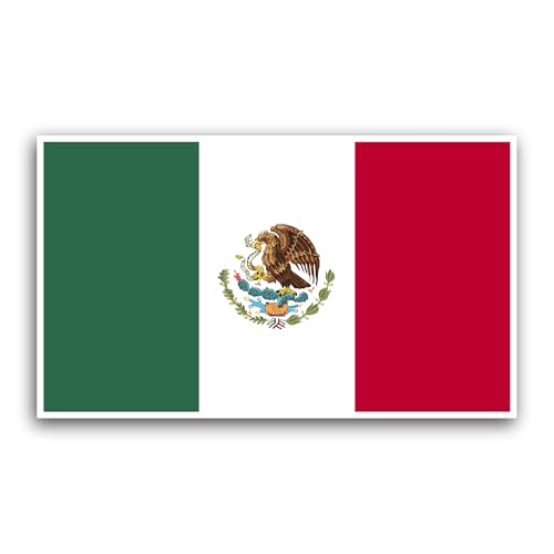 2 (Pieces) 3" and 5" Mexico Flag Sticker, Waterproof Vinyl Decals for Many Purpose Like Cars, Trucks