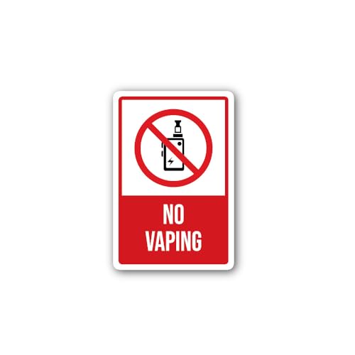 2 (Pieces) 3" and 5" No Vaping Sign Sticker, Waterproof Vinyl Decals for Many Purpose Like Cars, Tru