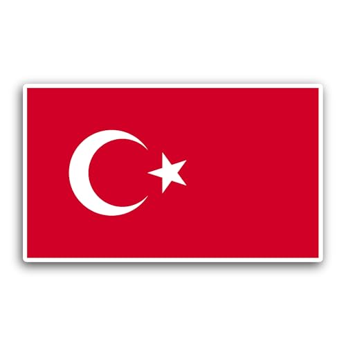2 (Pieces) 3" and 5" Turkey Flag Sticker, Waterproof Vinyl Decals for Many Purpose Like Cars, Trucks