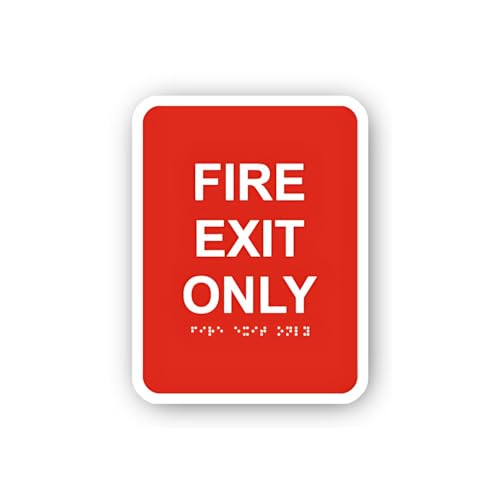 2 (Pieces) 3" and 5" Fire Exit Only Sticker, Waterproof Vinyl Decals for Many Purpose Like Cars, Tru