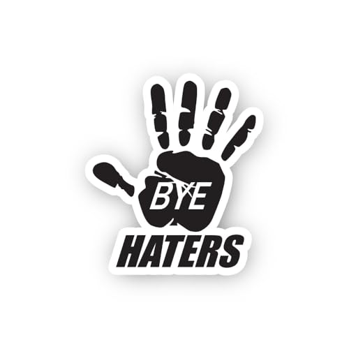 2 (Pieces) 3" and 5" Bye Haters Hand Sign Sticker, Waterproof Vinyl Decals for Many Purpose Like Car