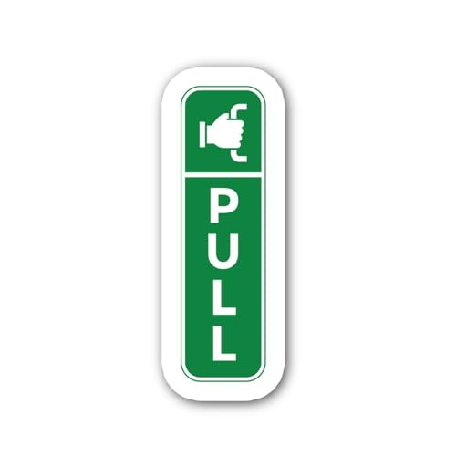 2 (Pieces) 3" and 5" Pull Door Entry Signs Sticker, Waterproof Vinyl Decals for Many Purpose Like Ca
