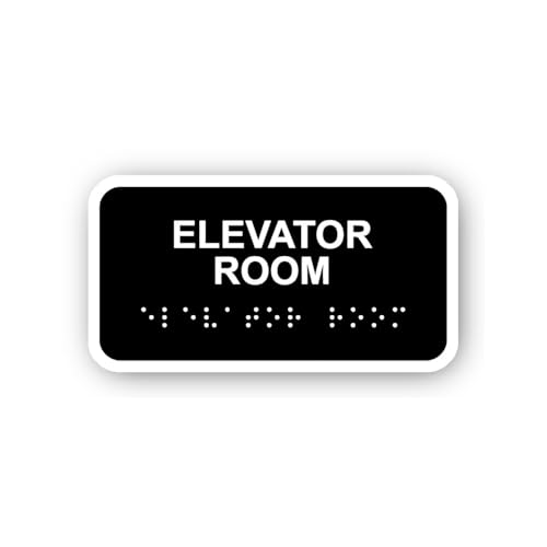 2 (Pieces) 3" and 5" Elevator Room Braille Sign Sticker, Waterproof Vinyl Decals for Many Purpose Li