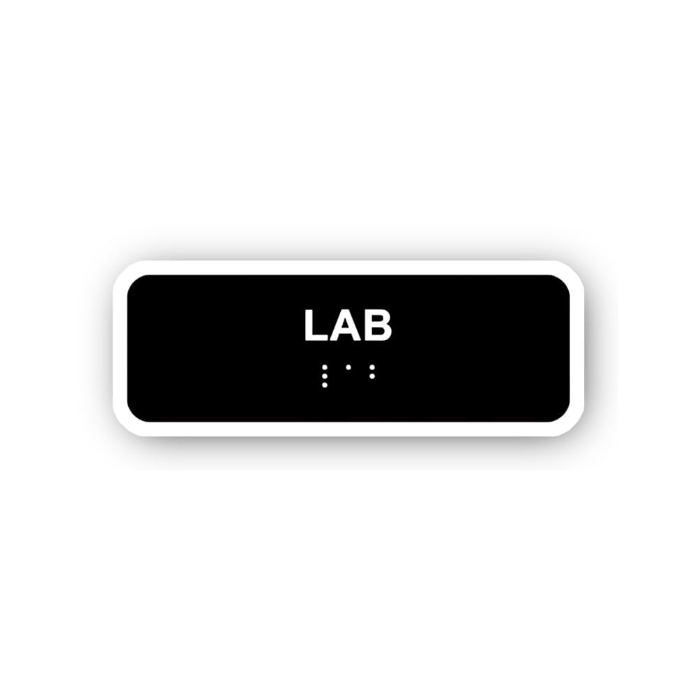 2 (Pieces) 3" and 5" Lab Sign with Braille Sticker, Waterproof Vinyl Decals for Many Purpose Like Ca
